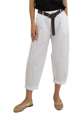 Pantalone morbido in cotone leggero con cinta "Olivia"